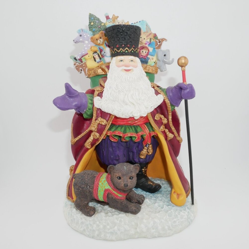 Lenox Santa Figurine "Bearing Wondrous Gifts" With Toys & Bear Vintage 1998